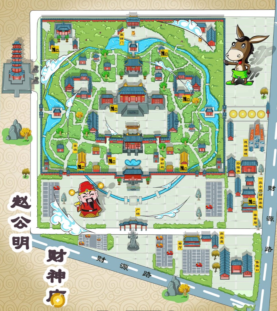 湄潭寺庙类手绘地图